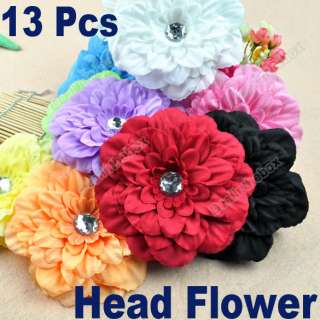 beautiful13pcs Baby Flower Hair Clip Bow GIRL Lady Crystal Peony Head