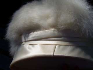   Hat Fur White Winter Hats Antique Bling Satin Accessories Womens Hats