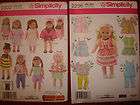 TWO patterns, 18 doll clothing sewing pattern, fits american girl 