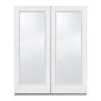   in. White Left Hand Inswing French 1 Lite Patio Door with LowE Glass