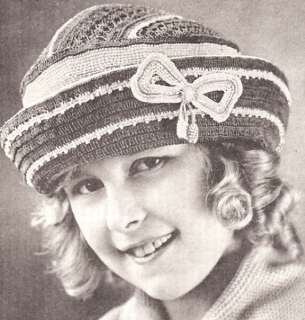 Vintage Antique Crochet Girls Hat pattern 1918 Style  