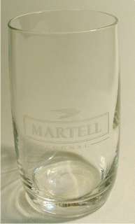 Martell Cognac Etched Cocktail Glass Advertising  