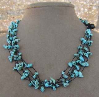   silk necklace description huge natural turquoise i love these match