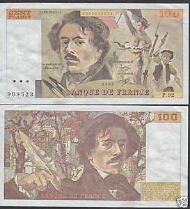 France Cent 100 Francs 1985 EF/Choice Very Fine #154 B  
