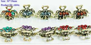   Crystal Retro Tibet Silver Hairpin Barrette Clamp Clip Free  