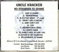 UNCLE KRACKER NO STRANGER TO RARE PROMO ADVANCE CD  