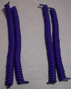 Pairs No Tie Shoe Laces Purple Curly Twister Coil  