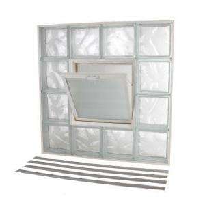  NailUp2 Glass Block Window, 32 in. x 32 in. Wave Pattern with Vent 