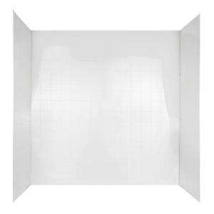   Three Piece Easy Up Adhesive Tub Wall in White 36300 