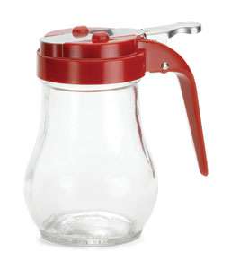 Tablecraft 406 6 oz. Glass Teardrop Syrup Dispenser with ABS Top 12 