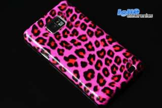 Samsung Galaxy S2 i9100 LEOPARD Cover PINK +Display FOLIE Hülle 