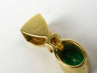5600 Natural 2ct Oval Cut African Emerald & Diamond 14k Yel Gold 