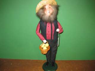 Byers Choice 2009 Amish Man with Basket of Pears Signed  