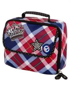 NWT Justice Rock Grunge Plaid Backpack/Lunch Tote Set  
