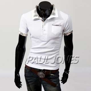 SEXY Men Stylish Classic Casual Polo Shirts Solid Short sleeve mens 