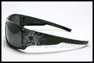 TATTOO Design Skull Sunglasses Biker Skater BROWN  