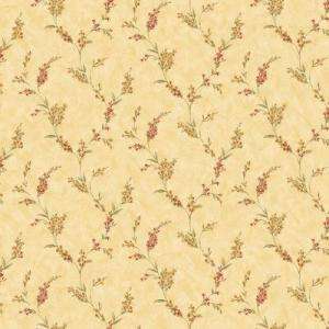 The Wallpaper Company 8 in x 10 in Yellow Earth Tone Floral Spray 