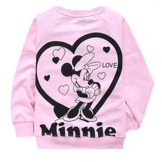 New Pink Girls Minnie Mouse Long Sleeve T Shirt 2 8 Years D6633  