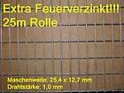 Volierendraht Feuerverzinkt 25mx1m 25,4x12,7mm / 1,0mm