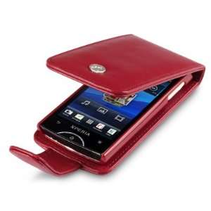 SONY ERICSSON XPERIA RAY HANDY LEDER TASCHE CASE HÜLLE IN ROT 