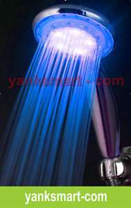 NO Battery Water Powered 3 Colours LED Shower Head 8154  