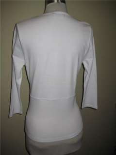   Sleeve 100% Cotton Pullover Shirt knit Top White 606 USA Seller  