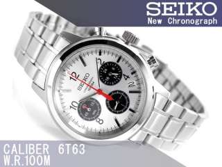 SEIKO SSB003 Chronograph Stainless Steel Black Dial Quartz Men Watch 