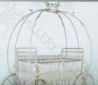 French Country Baby Nursery Iron Round Crib Canopy Bed  