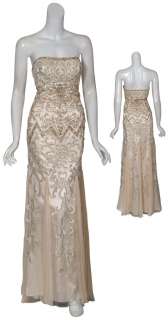 SUE WONG Regal Embroidered Beaded Gown Dress 6 NEW  
