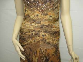 Sue Wong N7175 Brown Mocha Beaded Long Dress Gown 6  