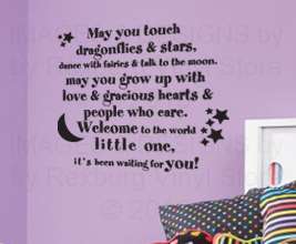   Wall Sticker Decal Art Quote Inspirational Touch the Moon Baby Kid B19