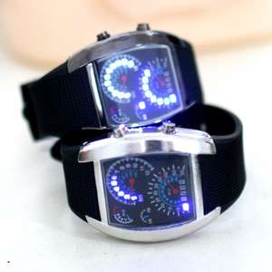 RPM Turbo Blue & White Flash LED Watch BRAND NEW Gift Sports Car Meter 