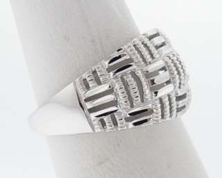 Solid 18k White Gold 11mm Dome Ring Band Size 6 FREE Sizing  