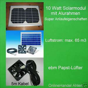 10 Watt Solarlüfter Solar Papst Lüfter Solarventilator  