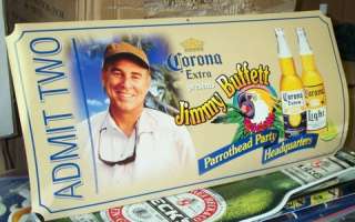 Corona Extra Jimmy Buffett ticket parrothead sign new  