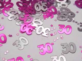shimmering foil 30 shapes in the colours pink and silver