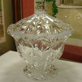 DURAND FRANCE CRYSTAL 7 CANDY BOWL & LID  