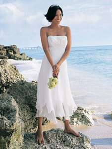 Chiffon Beach Bridal Wedding Gown prom gown 4 6 8 10 28  