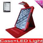   Red Leather Stand Case Cover For  Kindle 4 With LED Ligh