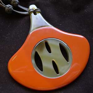 Hermes Pendant LACQUER & HORN JEWELLERY Line Authentic New In Box 