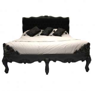 French Style Bedroom Furniture Black Bed King Size Gothic Designer 