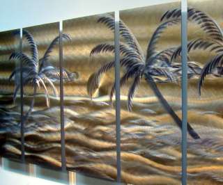 Tropical Modern Abstract Metal Wall Art Office Decor Sculpture Golden 