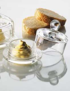 This dome shaped round glass butter dish is a beautiful way to store 