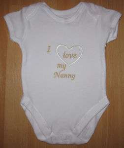 Love My Nanny Embroidered Baby Vest Body Suit  