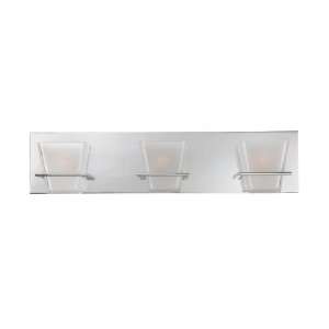   Forme Collection Angles 3 Light Bath Wall Fixture with LED Nightlight