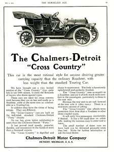 1909 CHALMERS Detroit CROSS COUNTRY +BROWNELL Motor ADS  