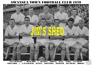 SWANSEA TOWN F.C. TEAM PRINT 1959  