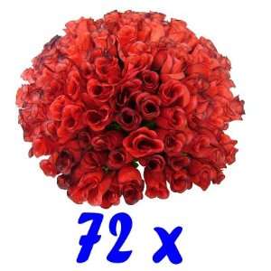 72x Rote Rosen   Kunstblumen  Küche & Haushalt