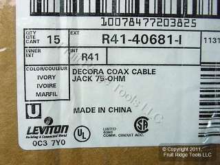   Ivory Leviton Decora Coaxial Cable CATV Wall Plate Video Jacks 40681 I