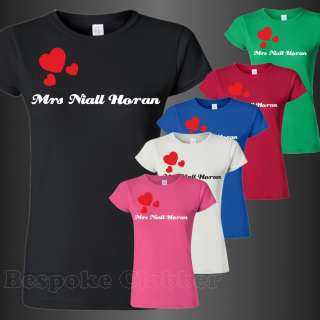 Mrs Niall Horan One Directions Ladies T shirt shirts sizes S M L XL 